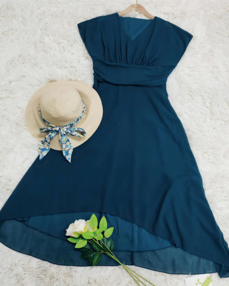 Damen Elegantes Ausgestelltes Kleid | Midi Cocktailkleid für Hochzeitsgast