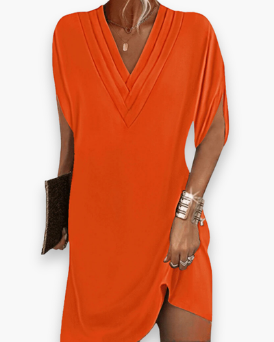 Damen Elegantes V-Ausschnitt Kleid | Mini Abendkleid