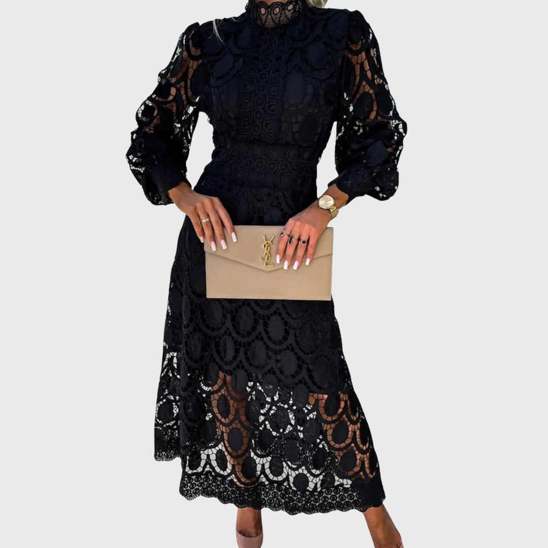 Indigo | Kleid mit Spitzendetail