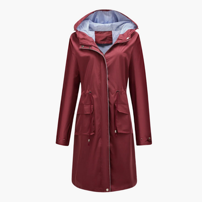 Damen Trenchcoat mit Kapuze und Fronttaschen