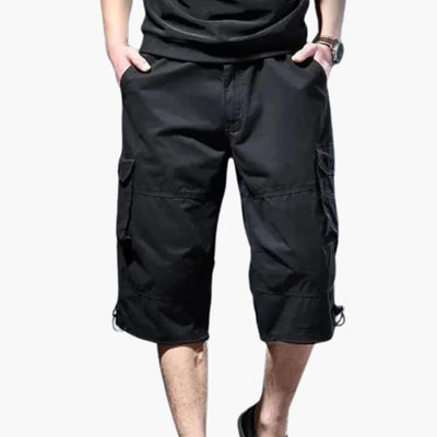 Herren 3/4 Hose mit Taschen aus leichtem Stoff für Sommer