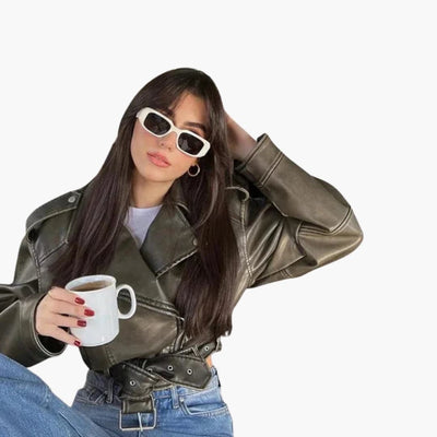 Kurze Bikerjacke für Damen