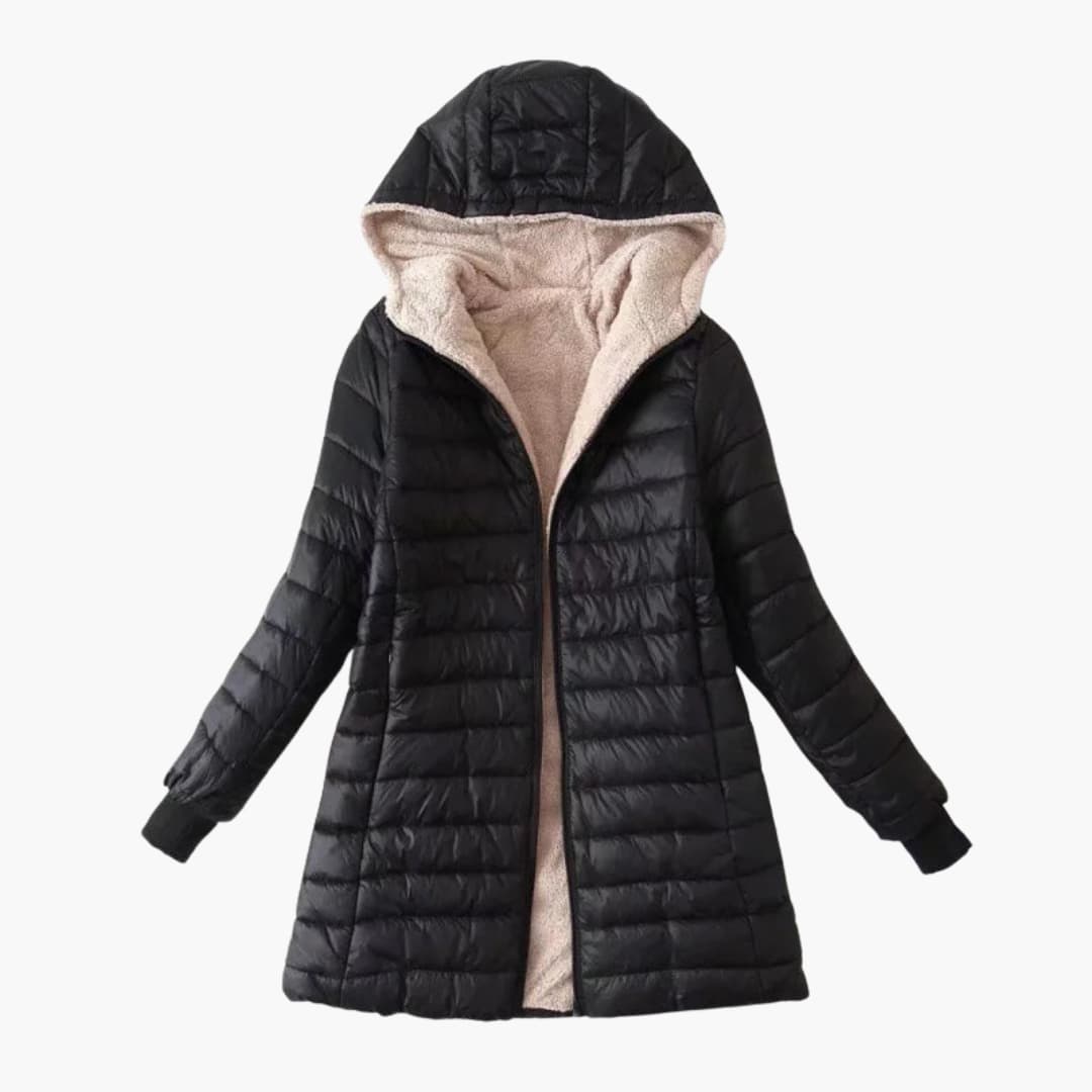 Damen Winter jacke mit Kapuze und Reißverschluss