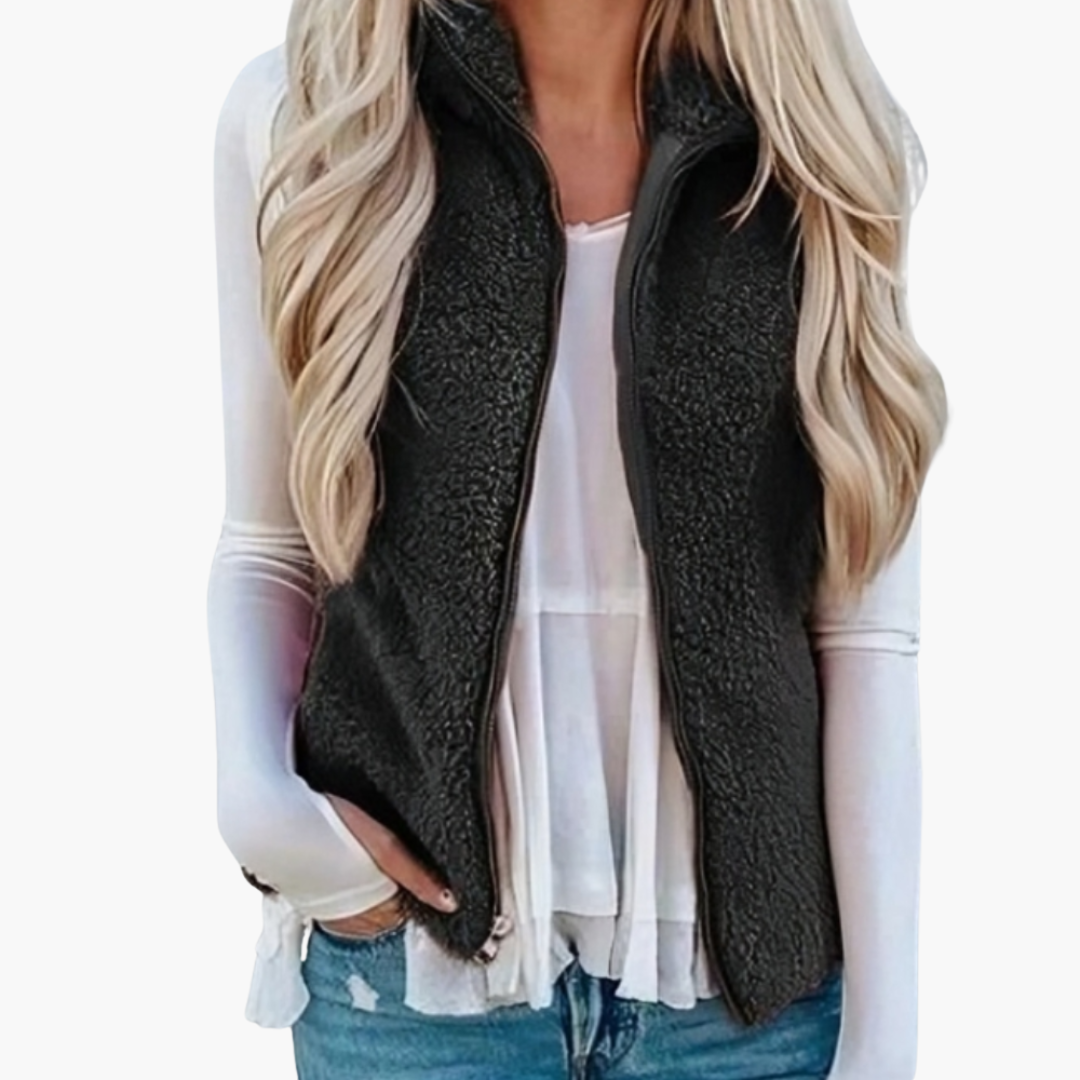 Damenweste mit Reißverschluss und Taschen