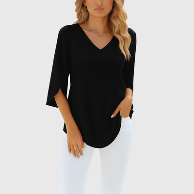 Hazel | Bluse mit Leinen-Look