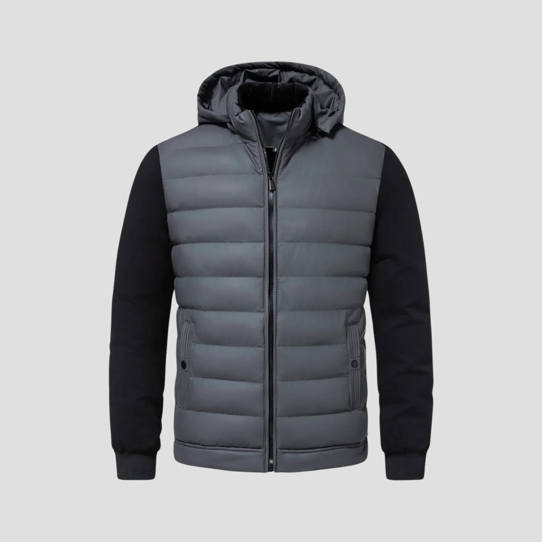 Herren Hybrid-Winterjacke Mit Kapuze