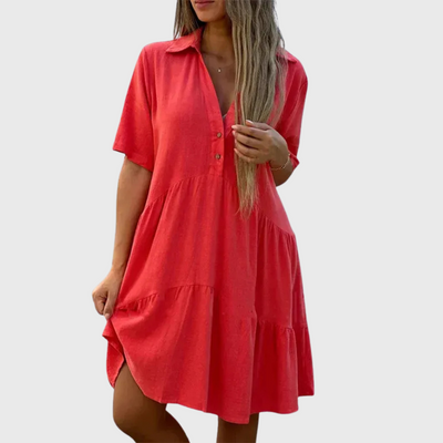 Callista | Kleid mit Knopfdetail