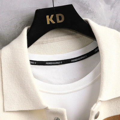 Gestreifte Strickjacke Im Varsity-Stil Für Herren