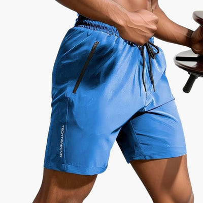 Herren-Trainingsshorts mit Reißverschlusstaschen und Kordelzug