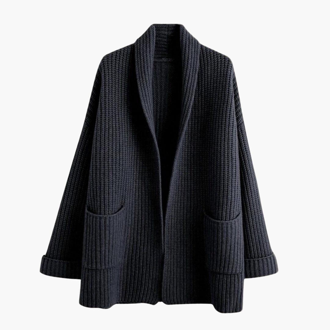 Damen Strickjacke mit V-Ausschnitt und Fronttaschen