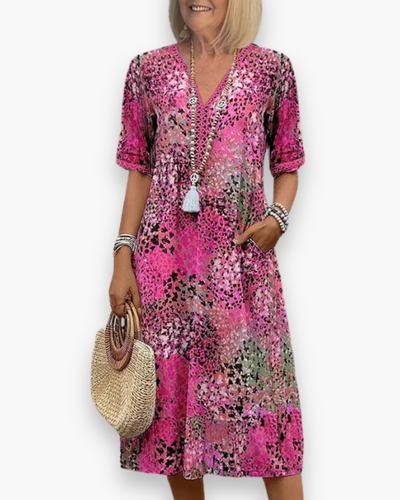 Damen Lebhaftes Midi Kleid | Sommerkleider