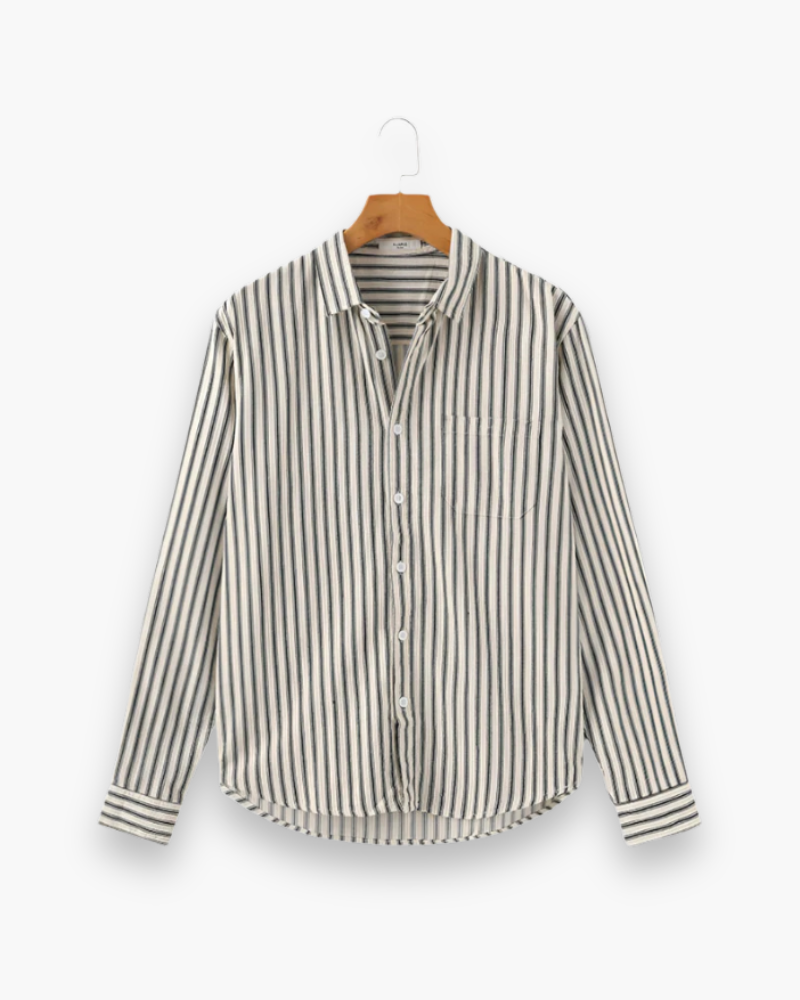 Herren Klassisches Gestreiftes Hemd | Langarm Elegant