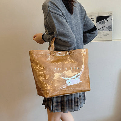 Edelinde® | Tote Tasche mit Zeitungsdruck