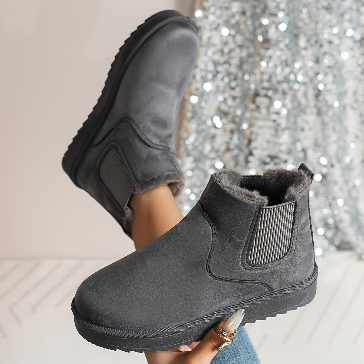 Rosalie | Damen Winterstiefel Slip-On mit Elastischen Seitenteilen & Warmem Futter