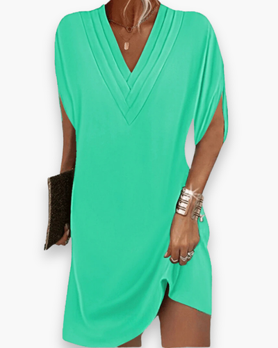 Damen Elegantes V-Ausschnitt Kleid | Mini Abendkleid