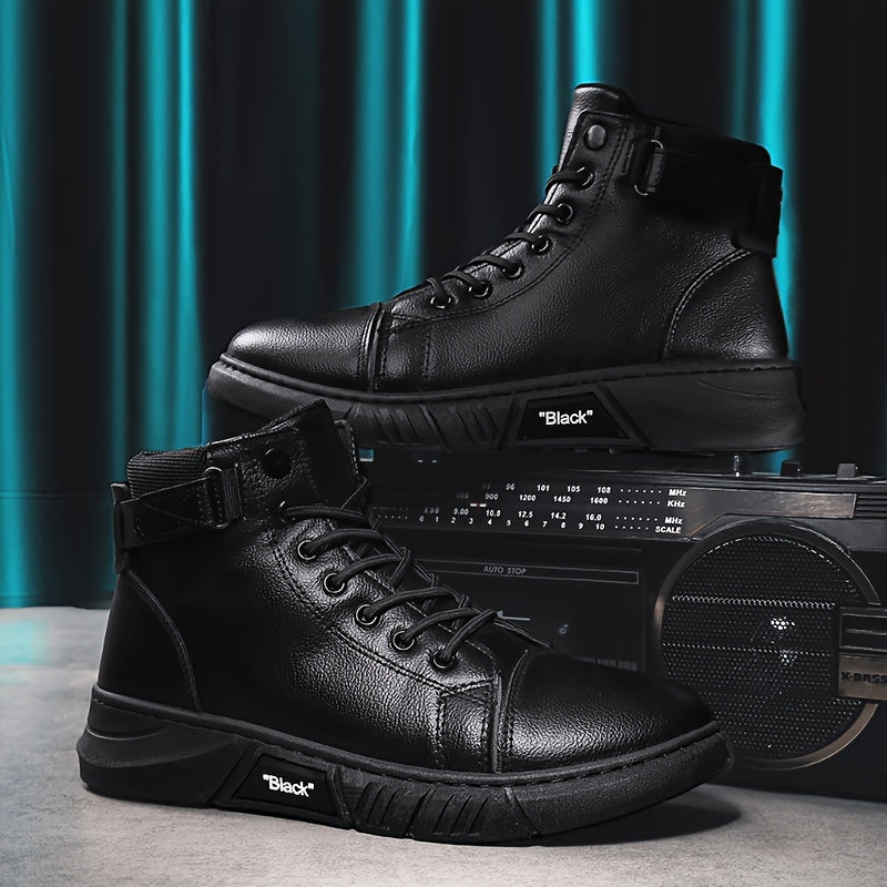 Darrick | Herren Winterstiefel Schwarz Hochschaft mit Schnürung & Knöchelriemen