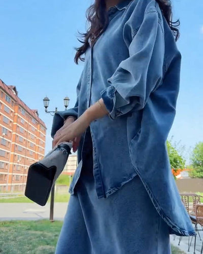 Sandra | Elegantes Zweiteiler Set mit Bluse und Rock