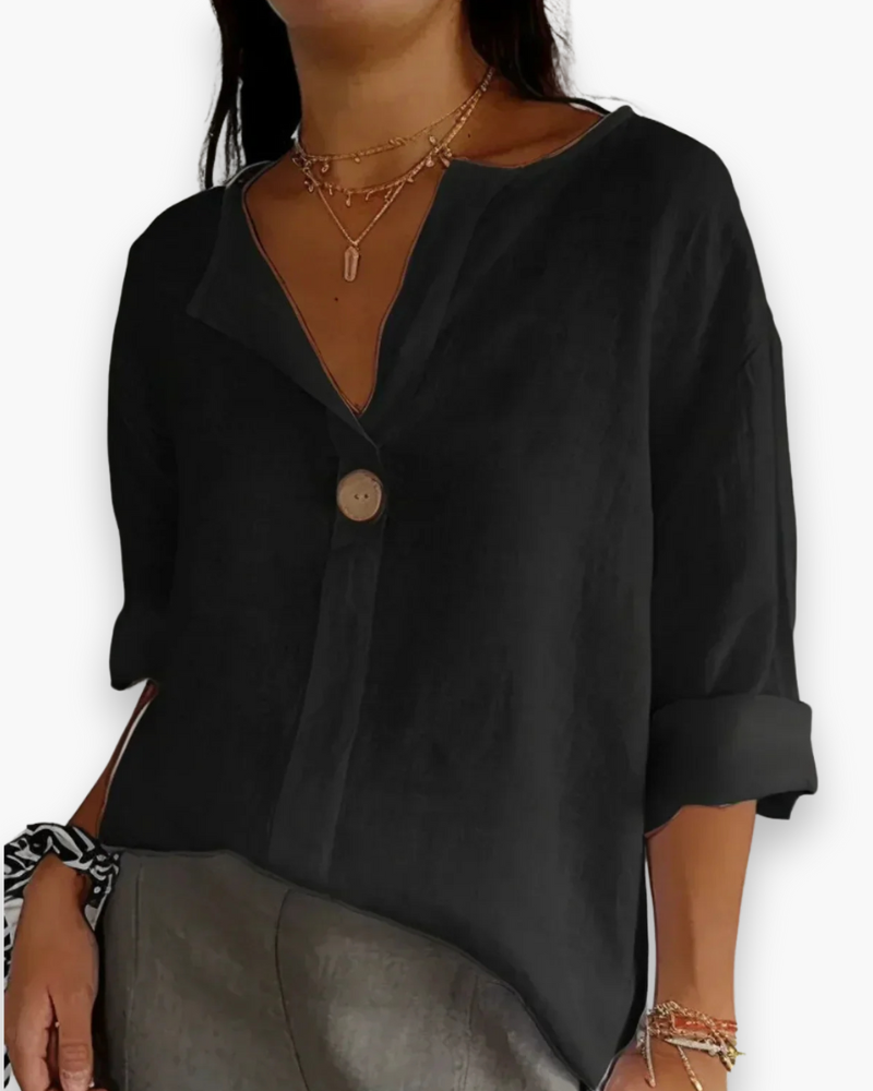 Damen Elegante V-Ausschnitt Bluse | Lässig