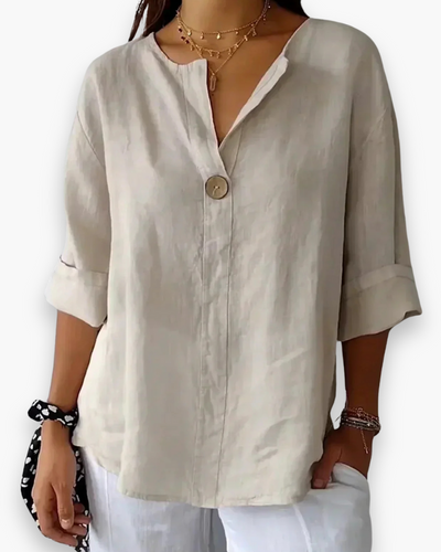 Damen Elegante V-Ausschnitt Bluse | Lässig