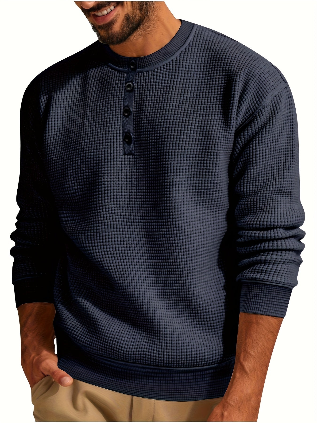 Renaud – Langärmliges Hemd mit Waffelmuster