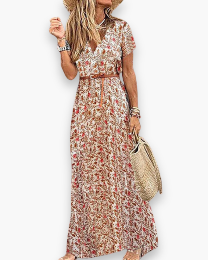 Damen Elegantes Boho Kleid | Maxi Sommerkleid