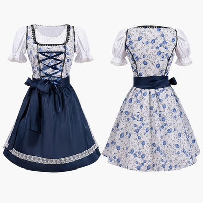 Florales Dirndl kleid mit Schnürmieder für Damen - Oktoberfest 2025