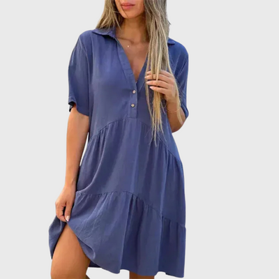 Callista | Kleid mit Knopfdetail