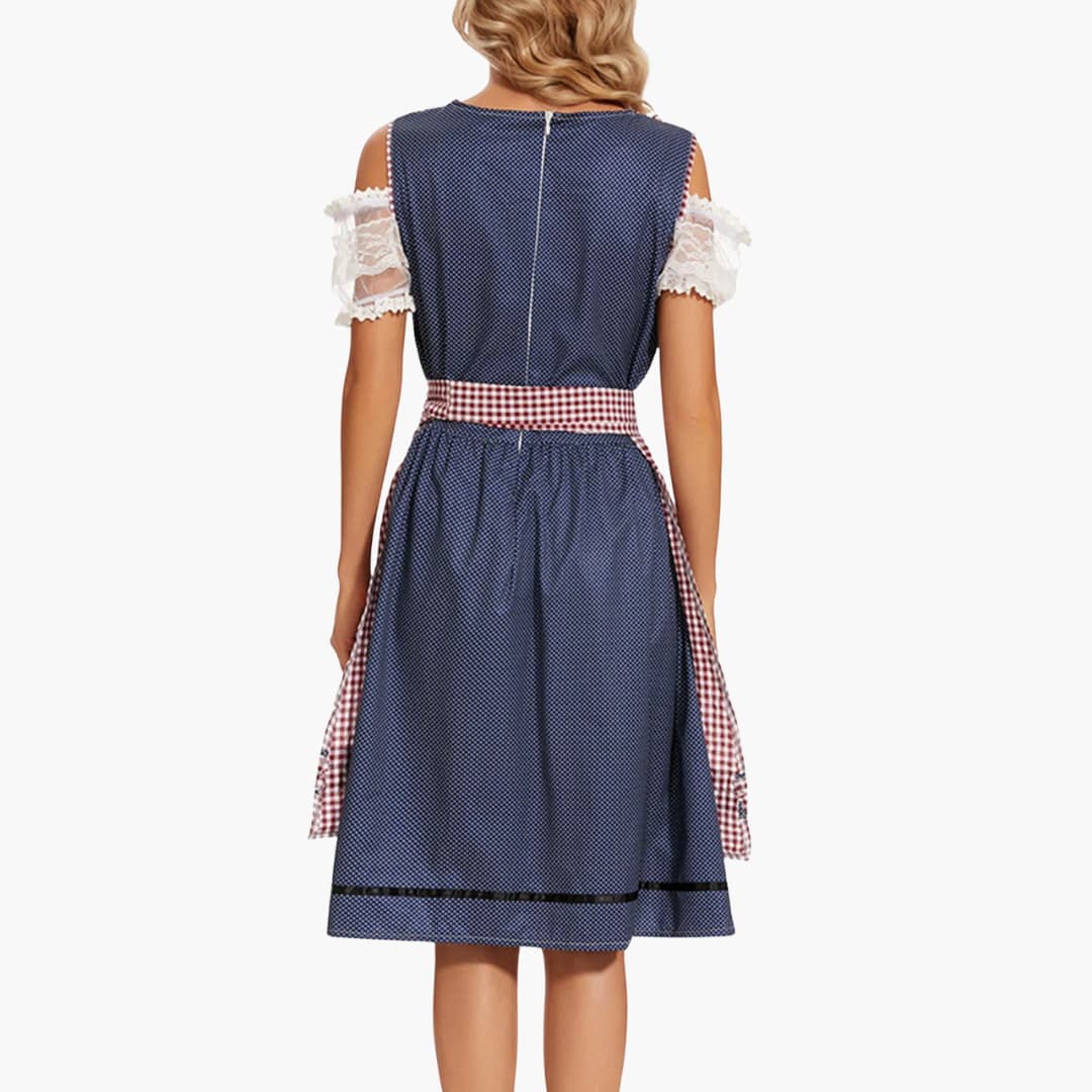 Kariertes Dirndl kleid für Damen - Oktoberfest 2025