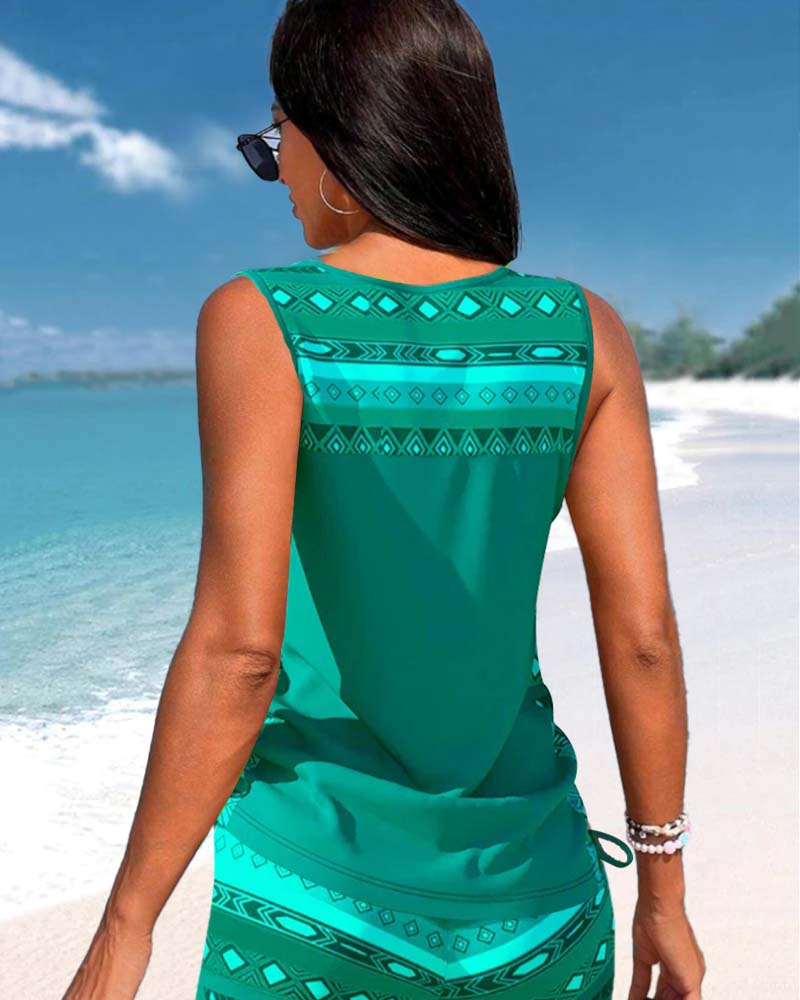 Helena - Tankini mit geometrischem Muster und V-Ausschnitt