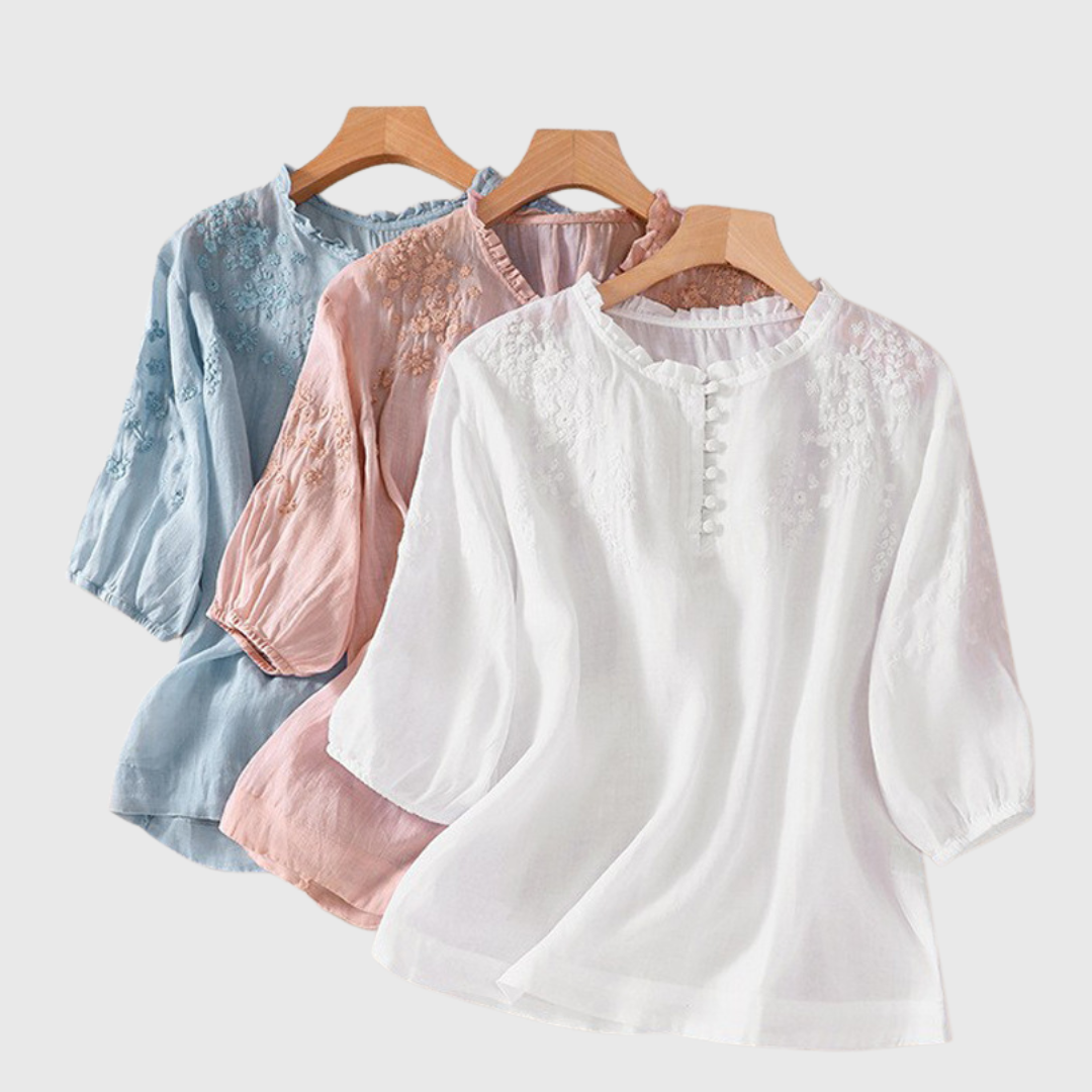 Esme | Bluse mit Stickerei-Detail