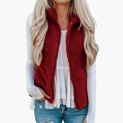 Damenweste mit Reißverschluss und Taschen