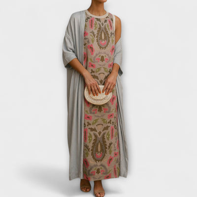 Raffaella – Elegantes langes Kleid mit passender Stola