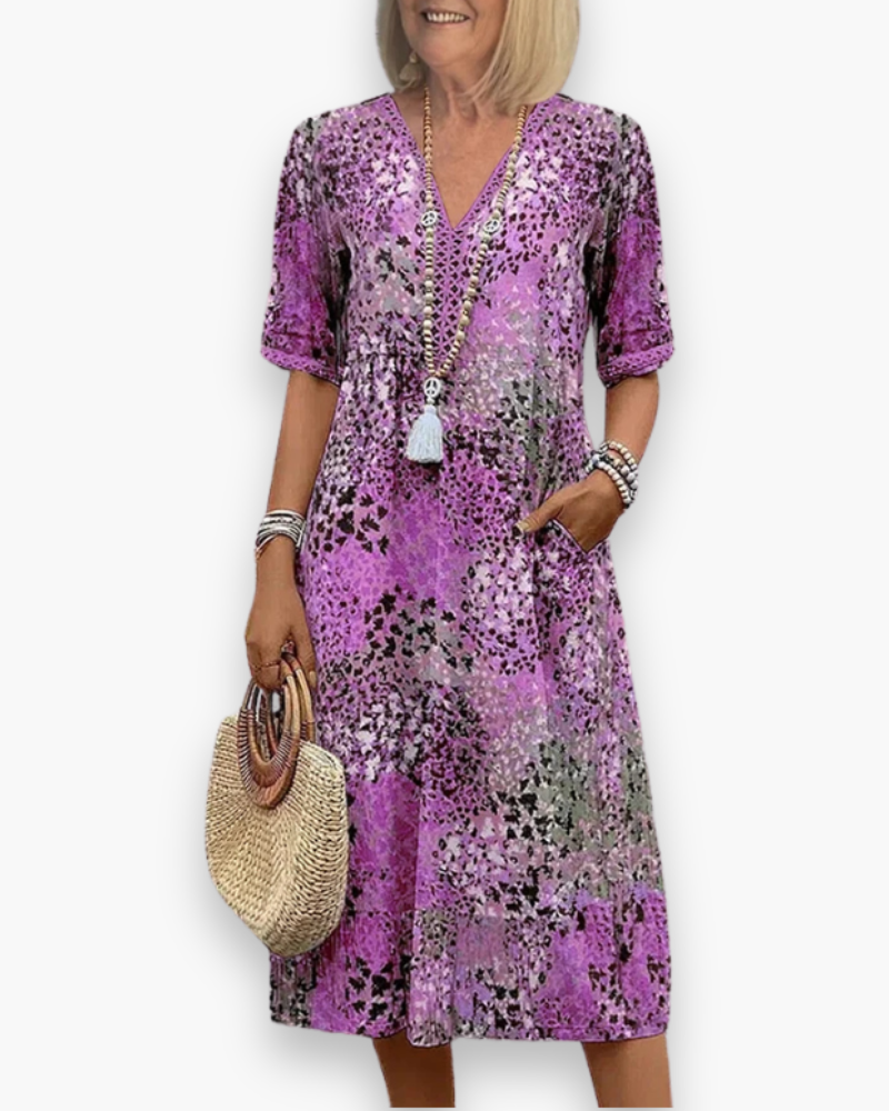 Damen Lebhaftes Midi Kleid | Sommerkleider