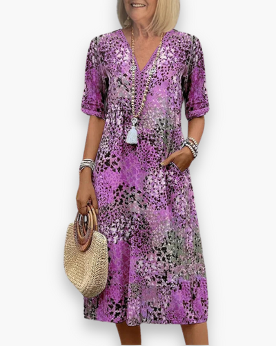 Damen Lebhaftes Midi Kleid | Sommerkleider