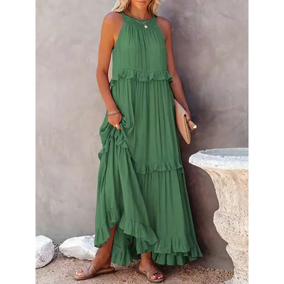 Damen Sommer Maxikleid mit Neckholder | Maxi