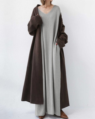 Bonita – Modisches Langarm Kleid Mit V-Ausschnitt