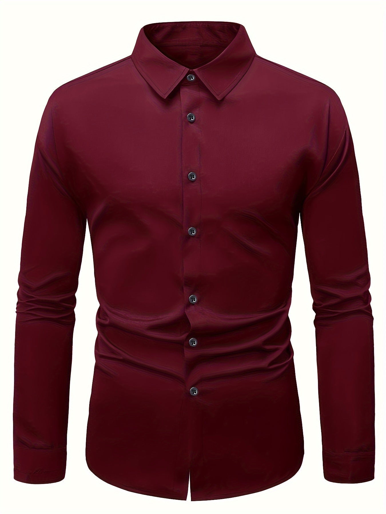 Herren Slim Fit Hemd Mit Langem Ärmel