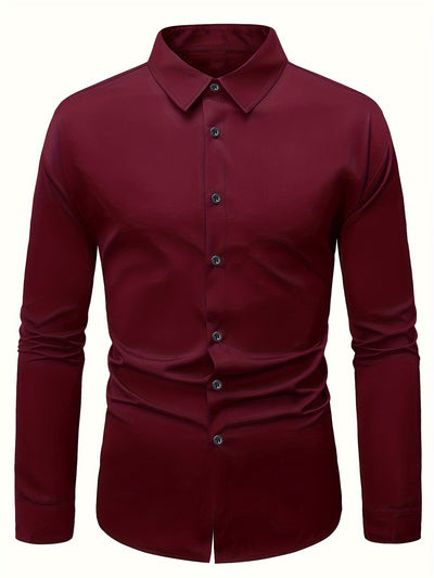 Herren Slim Fit Hemd Mit Langem Ärmel