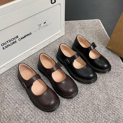 Damen Mary Jane Retro Schuhe Mit Niedrigem Absatz