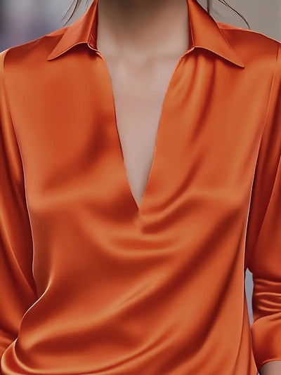 Nadene - Prämie Bluse Mit V-Ausschnitt