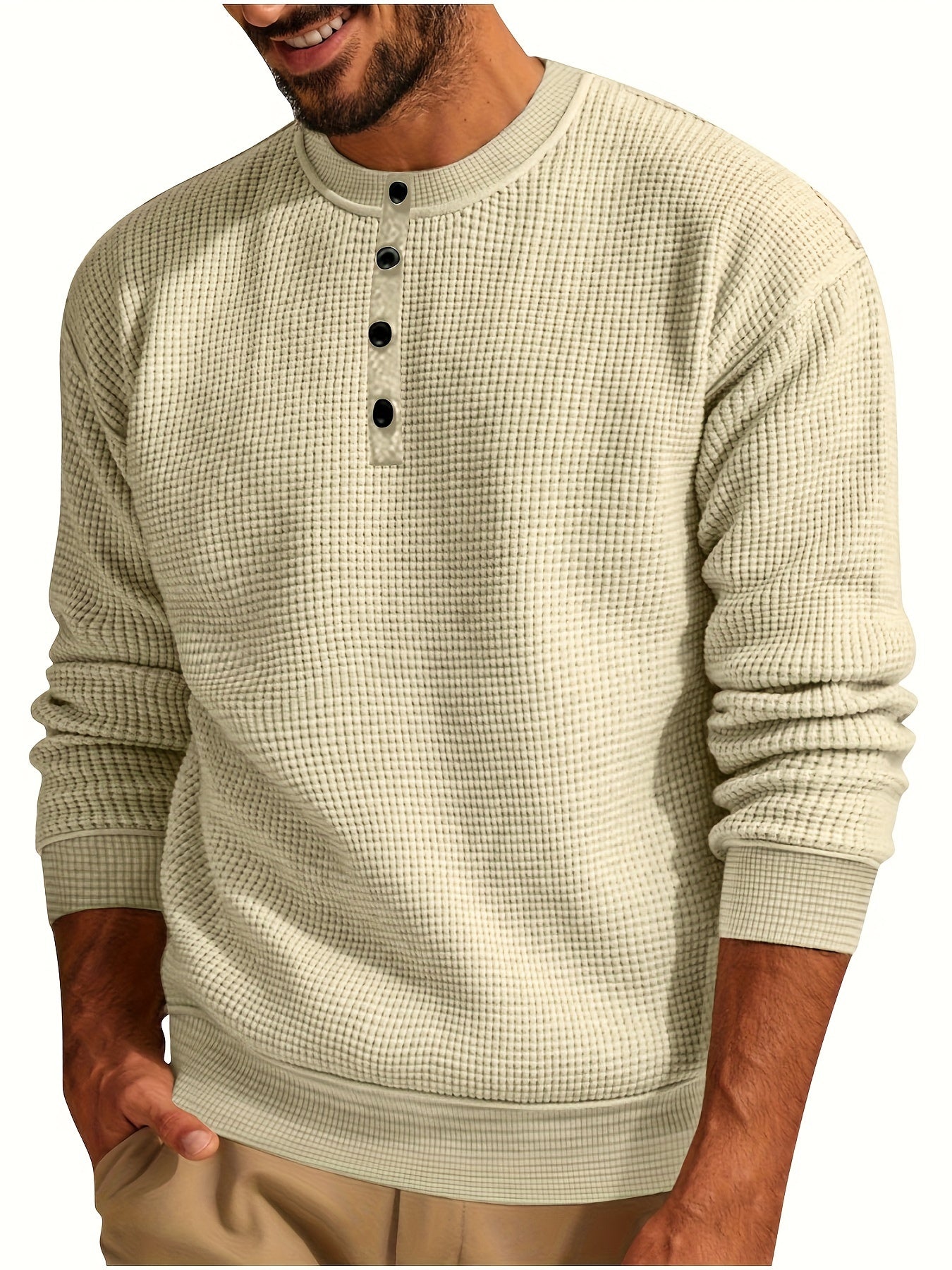 Renaud – Langärmliges Hemd mit Waffelmuster