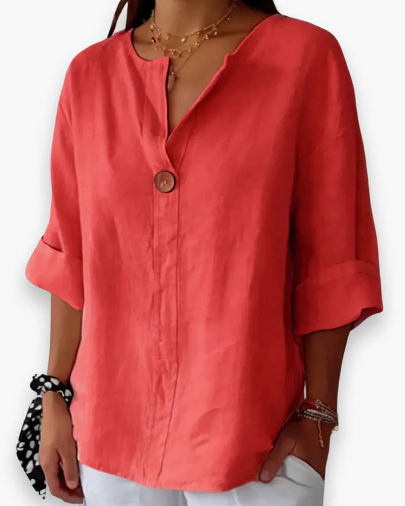 Damen Elegante V-Ausschnitt Bluse | Lässig