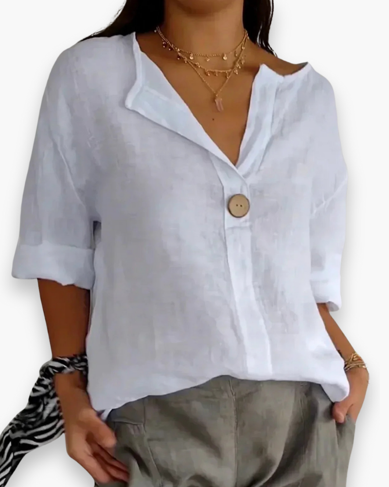 Damen Elegante V-Ausschnitt Bluse | Lässig