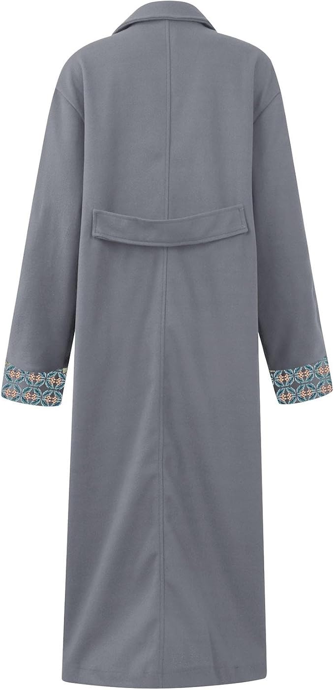 Damen Langer Mantel Mit Blumenmuster