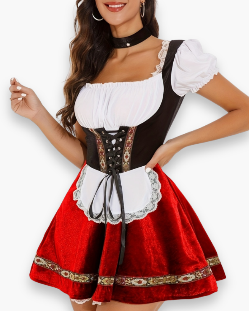 Damen Trachtenkleid für Oktoberfest | Traditioneller Dirndl Look