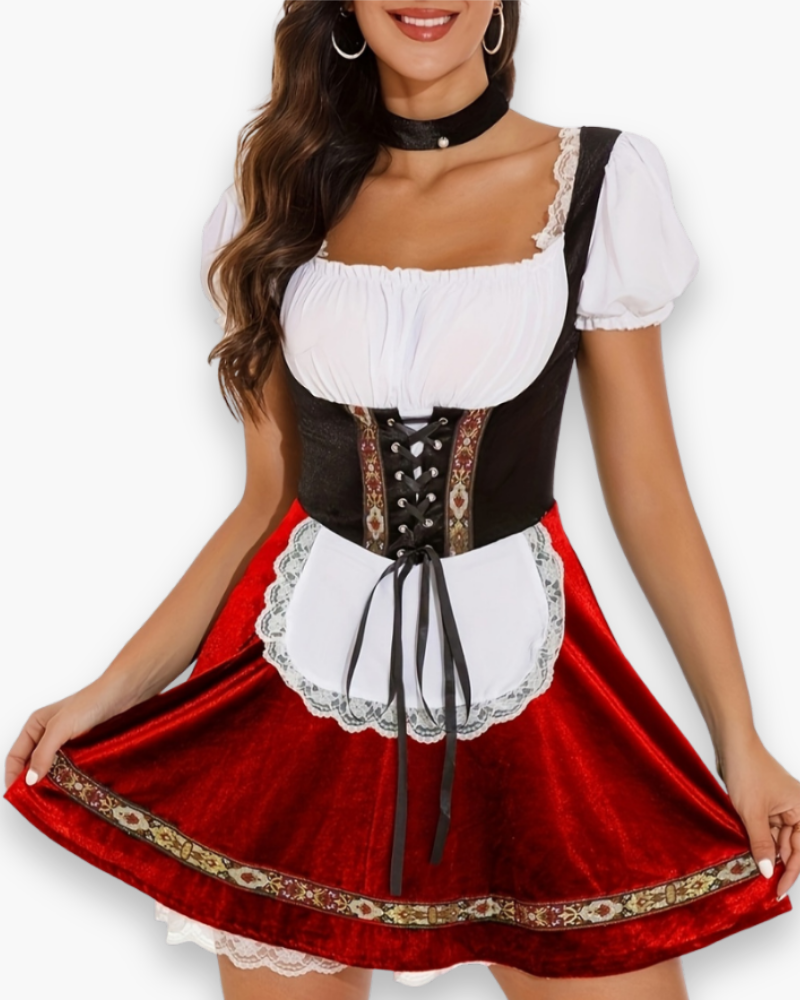 Damen Trachtenkleid für Oktoberfest | Traditioneller Dirndl Look