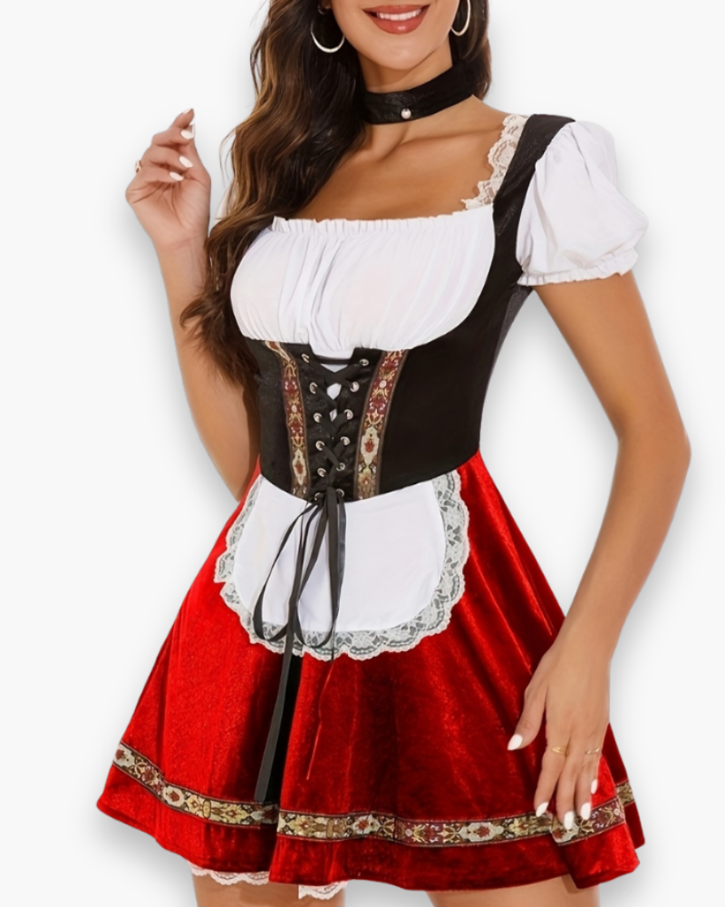 Damen Trachtenkleid für Oktoberfest | Traditioneller Dirndl Look