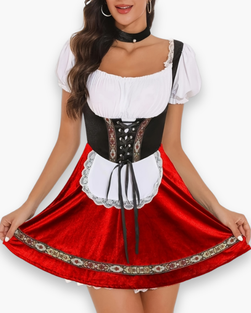 Damen Trachtenkleid für Oktoberfest | Traditioneller Dirndl Look