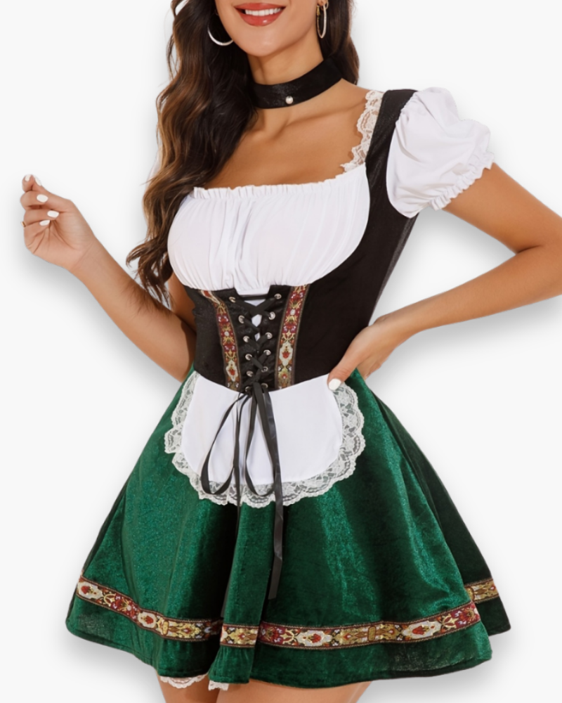 Damen Trachtenkleid für Oktoberfest | Traditioneller Dirndl Look