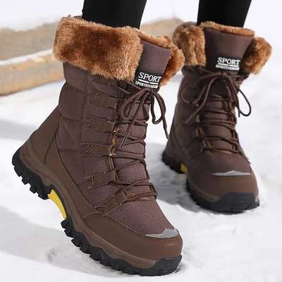 Damen Winterschuhe Mit Hohem Schaft Und Profilsohle